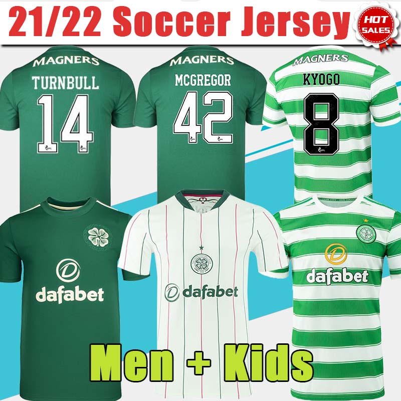

21/22 Celtic Soccer Jersey Home #8 KYOGO #11 ABADA #10 AJETI Away Green Soccer Shirt Men Third White #14 TURNBULL #17 JOTA 2021 2022 Goalkeeper Football Uniforms Adult Kids, Kids home