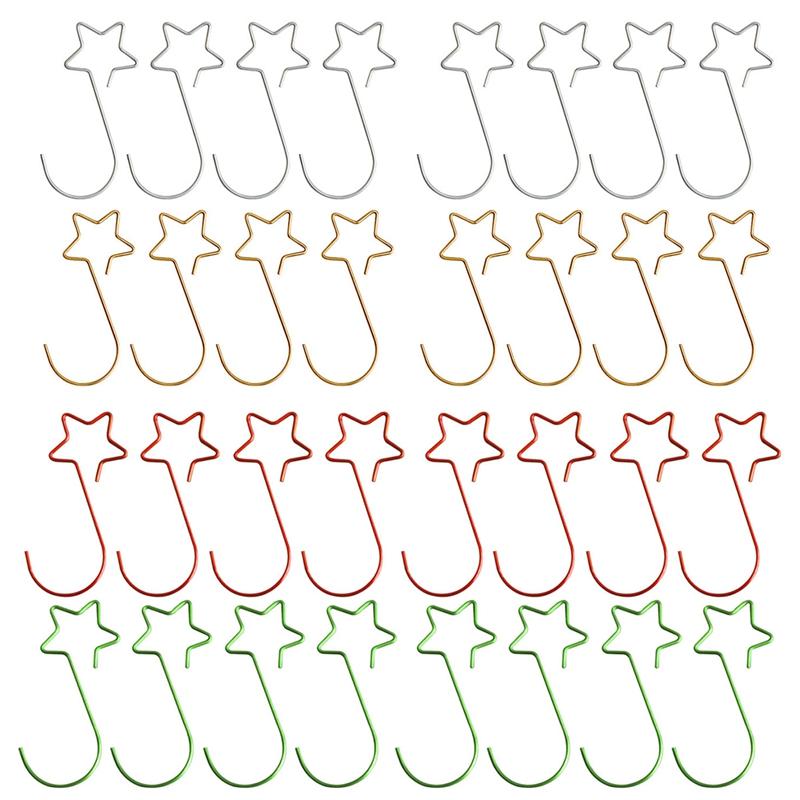 

Hooks & Rails 160Pcs Christmas Ornaments Star-Shaped Tree Hangers Metal Hanging For Decorations