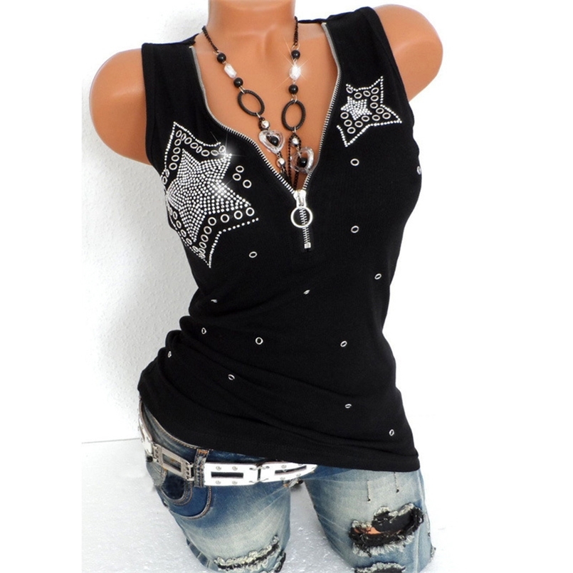 

Harajuku Tshirt Diamonds T Shirt Women Casual Top Tee Fashion s Summer T- Femme Clothes V-Neck Plus Size  210708, T311red