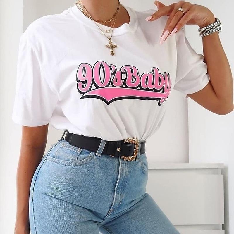 

Women' T-Shirt Camiseta Feminina Folgada, De Manga Curta, Para Verão, Engraçada, 90s, Estampa Gráfica, Larga, Estilo Túnica, Moda Urbana