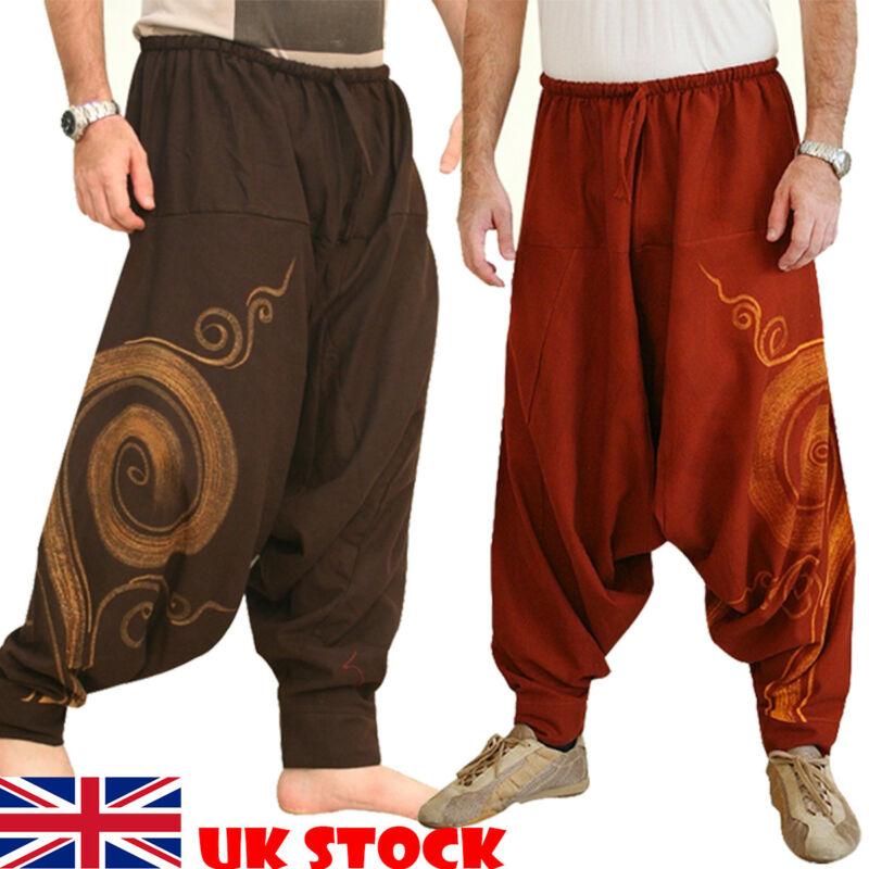 

Men's Pants Men Baggy Harem Style Festival Hippie Boho Alibaba Desert Casual Loose Male Clothing Trousers, Brown