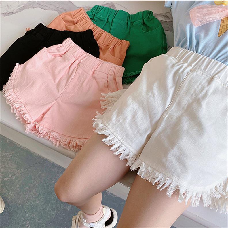 

girls shorts kids denim candy color children summer beach loose casual pants comfortable 3 11yrs, Black