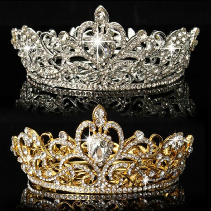 

Hair Clips & Barrettes Fashion Princess Queen Crown Wedding Bride Tiara Accessories Temperament Sweet Romantic Luxury Exquisite Jewelry Head, Golden;silver