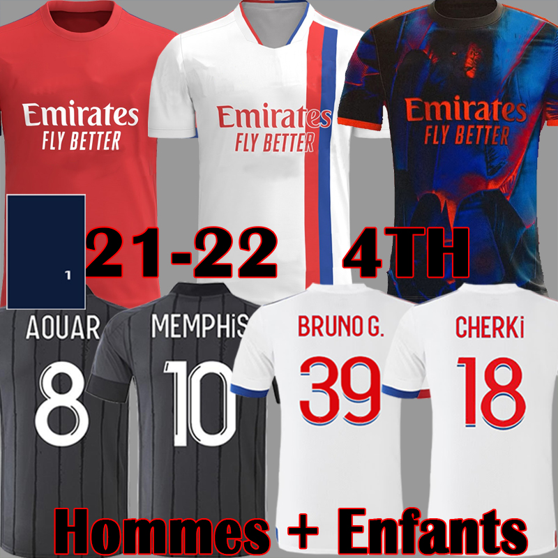 

2021 2022 Olympique Lyonnais digital 4th Soccer Jerseys MEMPHIS TRAORE FEKIR Football Shirt 20 21 22 Red OL LYON AOUAR maillot de foot Men Kids Kit fourth uniform, Kids home