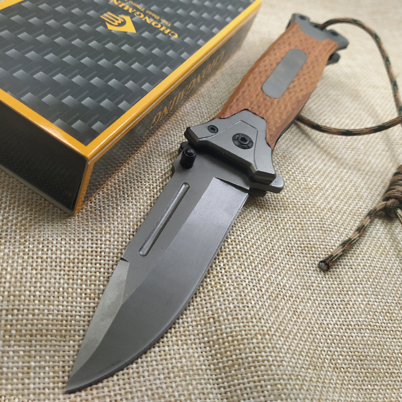 

8.2 Tactica Damascus stee Foding knife Pocket knife Camping surviva Tactica knives coorfu stee + soid wood hande EDC