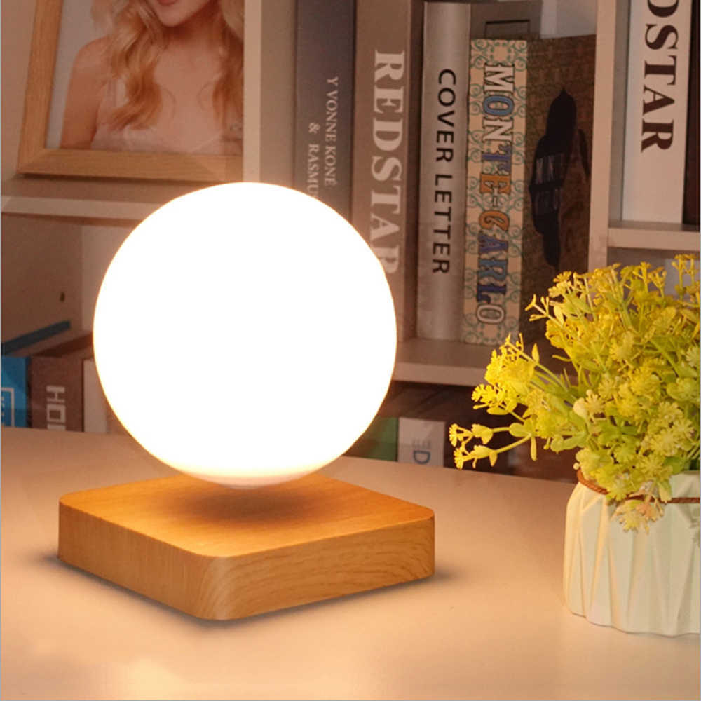 

LED Night Lamp Levitating Creative Touch Magnetic Levitation 3D Moon Lamp Night Light Rotating Moon Floating Desk Holiday Gift Y0910