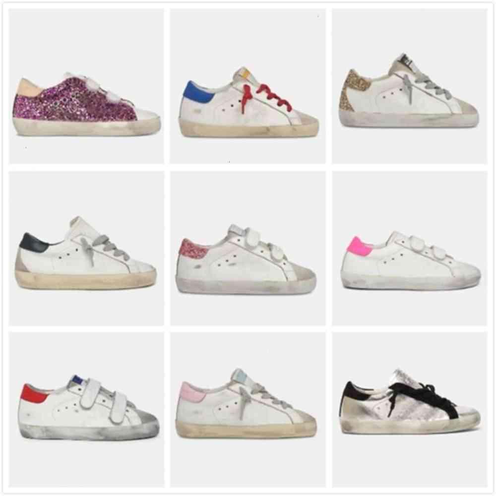 

Italy Golden Childrens Super Sneakers Kids Shoe Sequin Classic White Do -Old Dirty Child Designer Casual Cute Shoes Br Golden Luxury Goos eP, Star 16