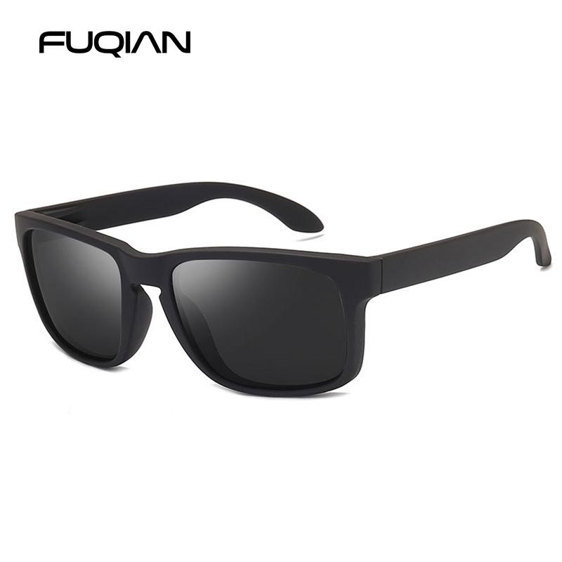 

Outdoor Eyewear FUQIAN 2021 Fashion Square Polarized Sunglasses Men Vintage Plastic Male Sun Glasses Women Stylish Black Sport Shades UV400