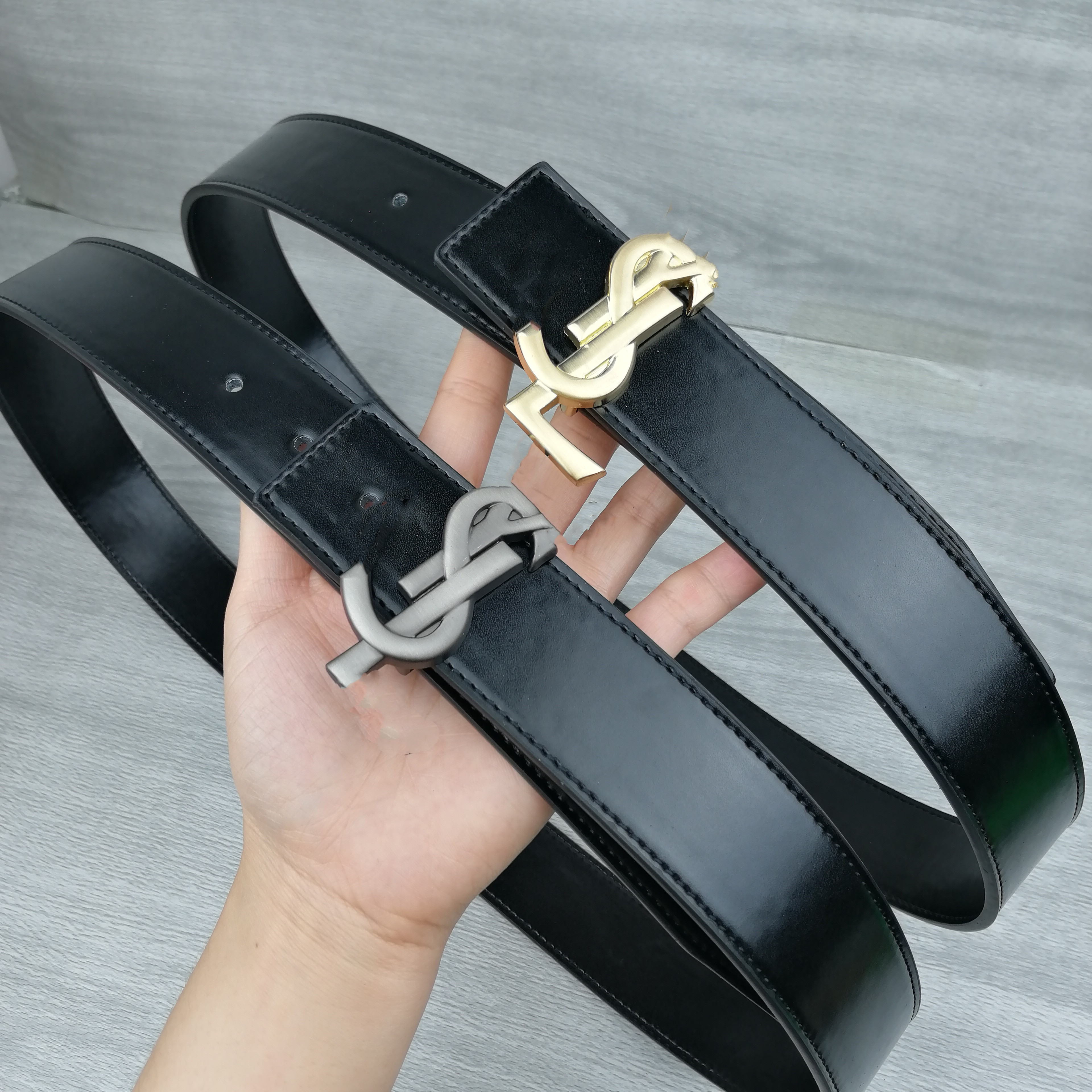 

2021 Fashion Big buckle genuine leather belt with box designer men women high quality mens belts, As show