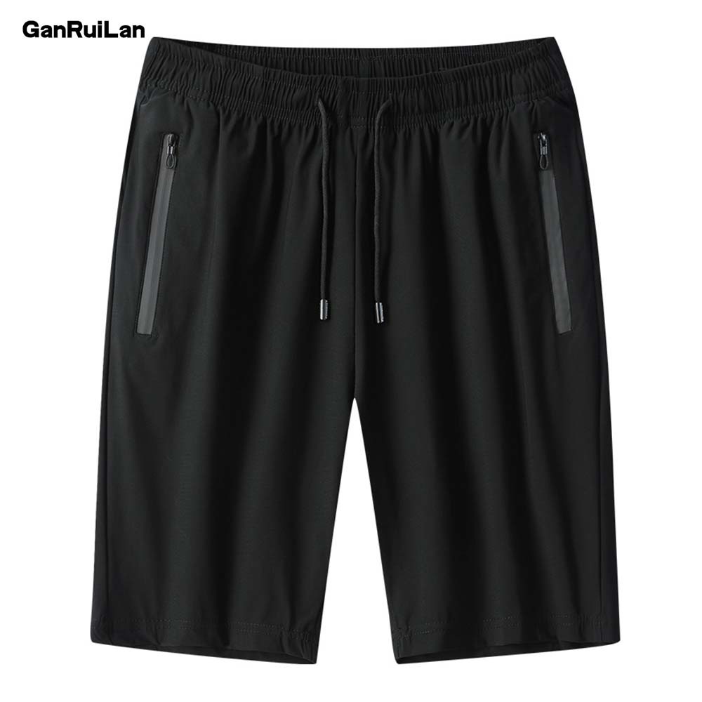 

Summer Men Casual Shorts Solid Mens Sportswear Short Sweatpants Jogger Male High Quality Boardshorts B0898 210518, Black color