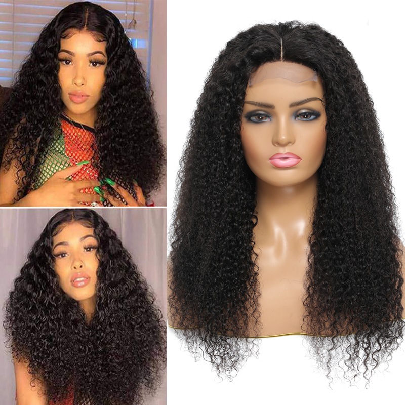 

4x4 Transparent Lace Front Wigs Human Hair Wig Pre-Plucked Straight Body Wave Kinky Curly Water Lace Wig Brazilian Hair, 150% density