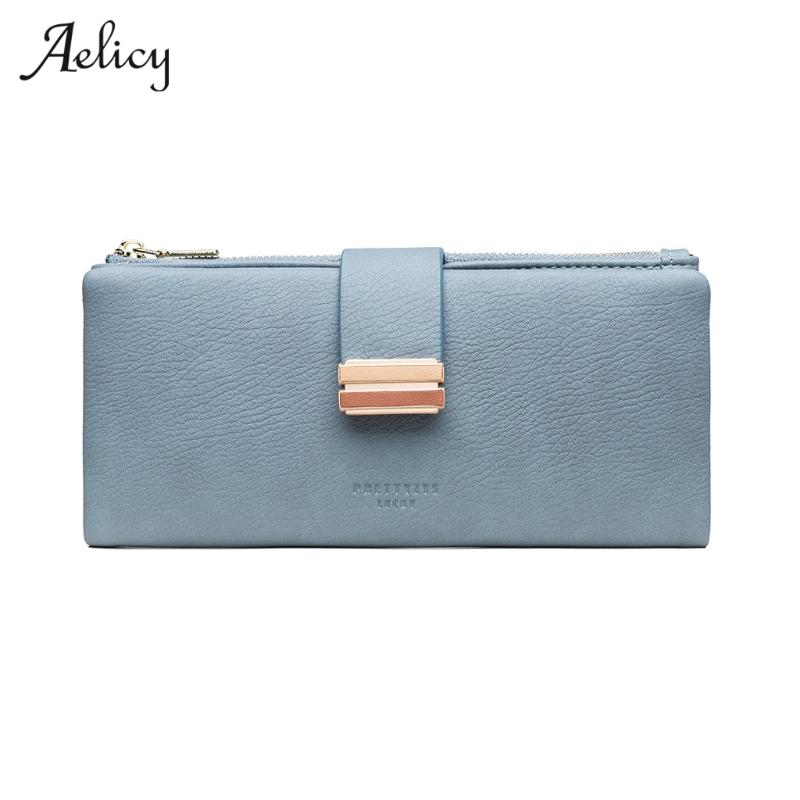 

Wallets Multifunction Women's Money Bag Hasp Clips Purse Purses Zipper Clip Buckle Female Business Wallet, Black