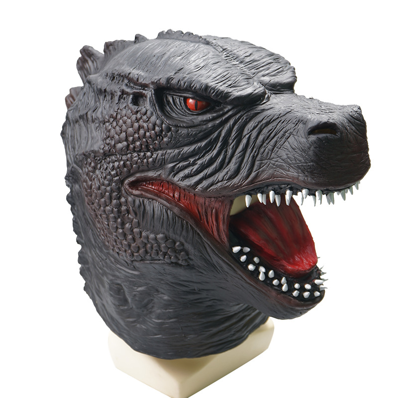 

Monster Godzilla Latex Headgear Adult Full Face Masks Horror Halloween Mask Movie Theme Party Cosplay Props