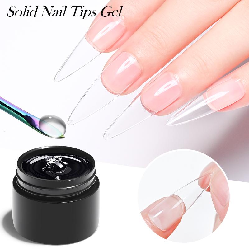 

Nail Gel MEET ACROSS Solid Tips 5g Transparent UV LED Function Lamp Extension Soak Off Art Varnish, Red;pink