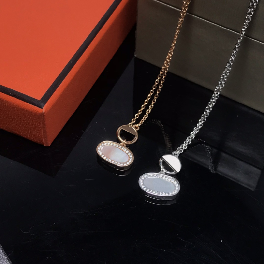 

Designer Necklace Fashion Pendant Necklaces Fritillaria Stone Design for Man Woman Jewelry 2 Color Good Quality