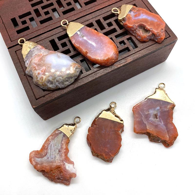 

Charms Fine Natural Stone Crystal Necklace Pendant Color Irregular Shape Ladies DIY Handmade Gift Jewelry Accessories Wholesale, Bronze;silver