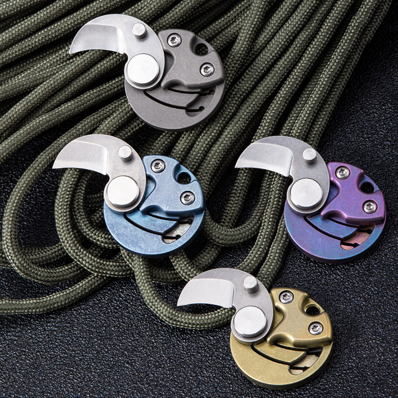 

Mini Coin Titanium Alloy Folding Knife Stainless Steel Pocket Open Box knives Outdoor Camping Key Chain Pendant Safety Pockets DEC Tool HW491