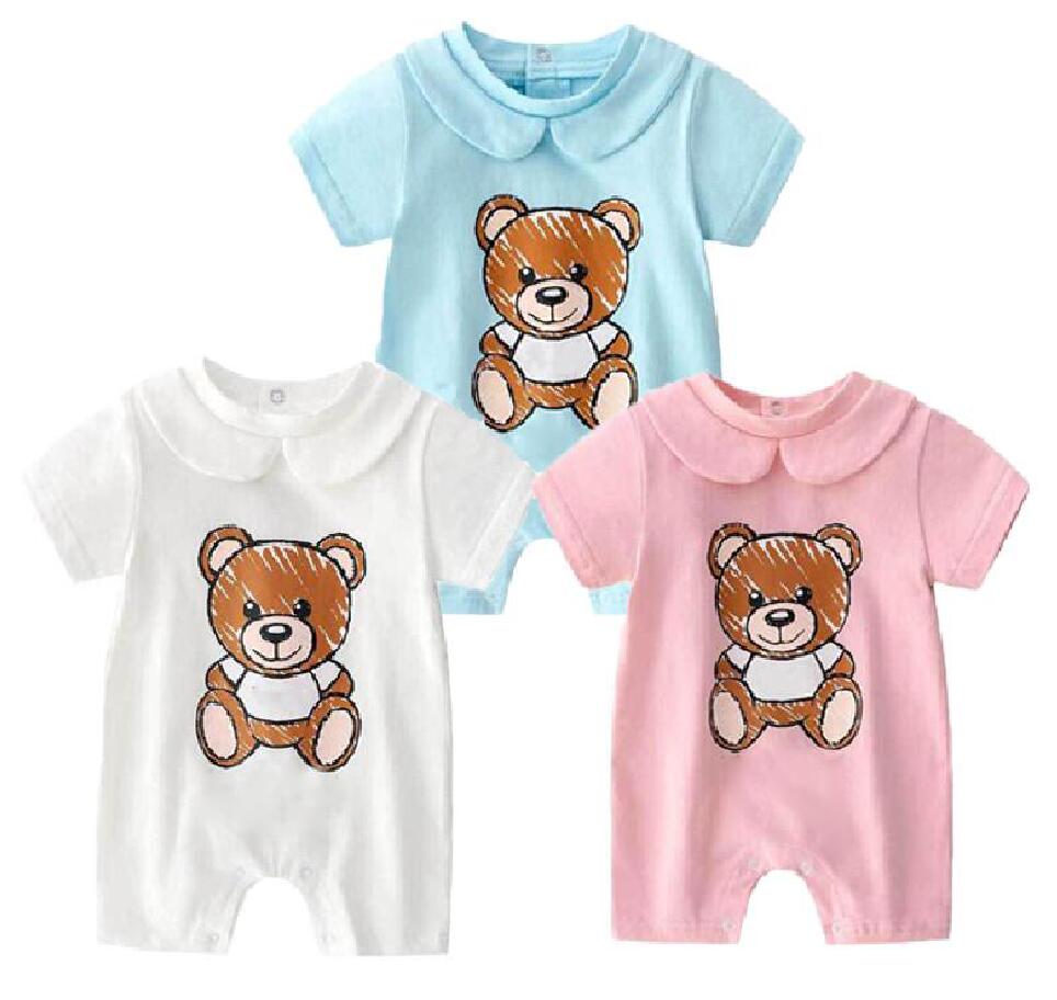 

Summer Newborn Rompers Baby Clothes Unisex Short-sleeved Designers Boy Girl Romper Infant Toddler Kids Jumpsuit, Blue