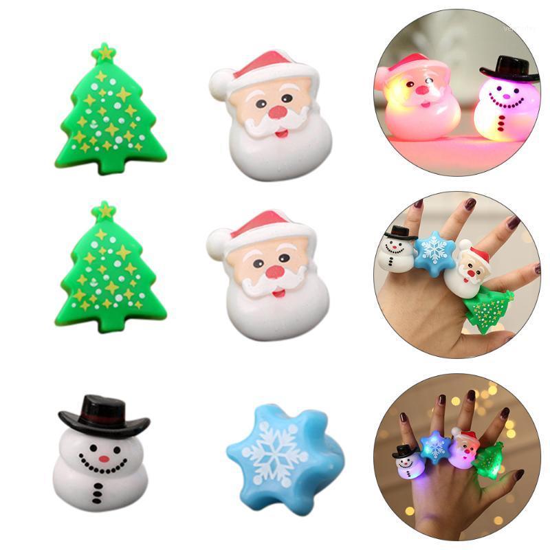 

Party Decoration 6pcs Christmas Finger Ring Toys LED Shining Rings (Random Style)