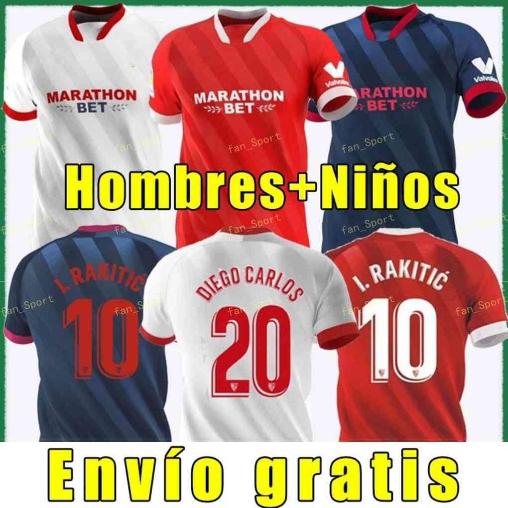 

Sevilla 2020 2021 Seville 5 OCAMPOS Soccer Jersey 16 NAVAS EVER BANEGA DE JONG EL HADDADI TORRES RAKITIC VAZQUEZ KOUNDE Football Shirt Kits, Adult away