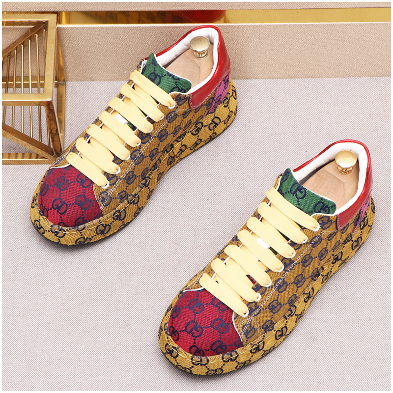 

Men's Fashion Canvas Embroidery Rhinestone Loafers Mens Casual Printed Moccasins Shoes Male Party Driving Flats Dress Shoes, Red yellow