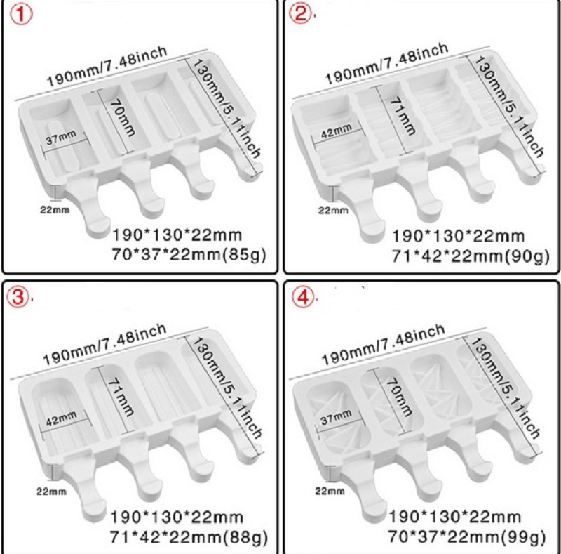 

Silicone Ice Cream Molds lolly Moulds tools Popsicle Maker Cakesicle mold Pop 4 cells Food Grade