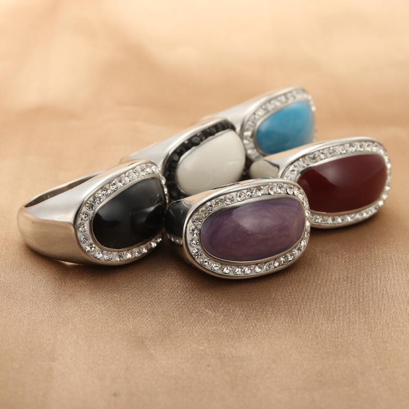 

Wedding Rings Fashion Jewelry Stainless Steel @ Ring Men Trendy Simple Punk Gift