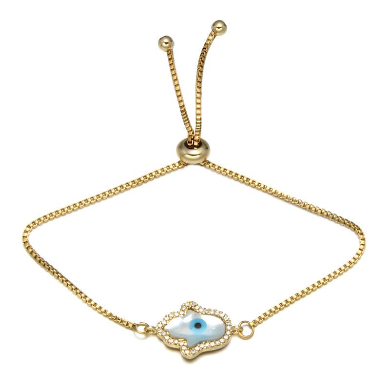 

Link, Chain D&Z Fashion Gold Color Hamsa Hand Bracelets For Women 316L Stainless Steel Adjustable Pulseira Feminina
