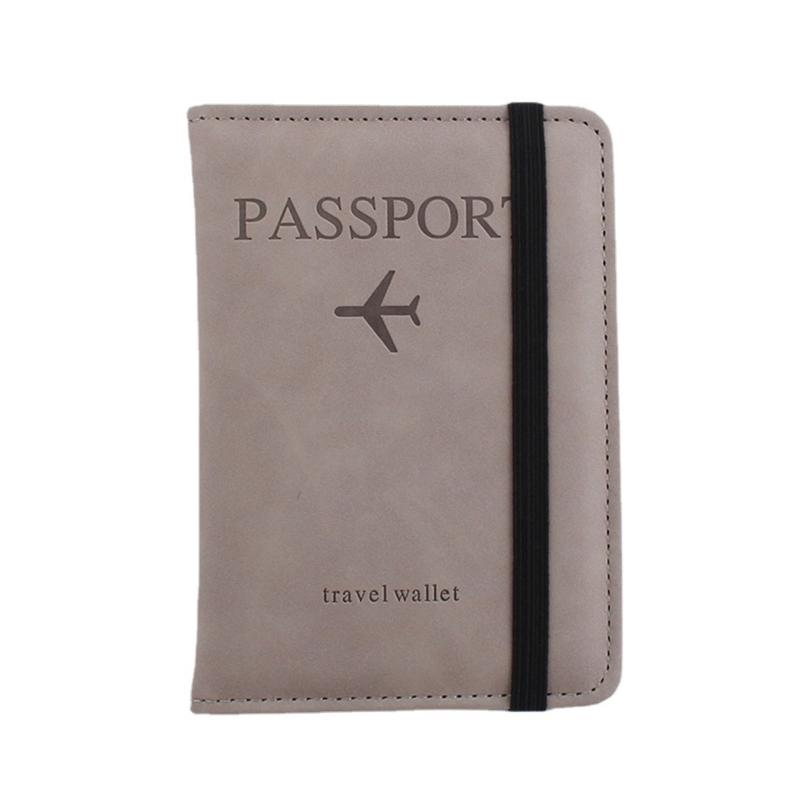 

Card Holders L74F Portable PU Leather Passport Cover Holder Case Organizer Travel Protector, Gray