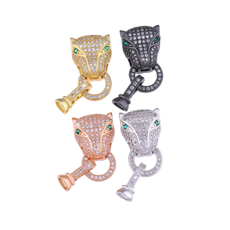 

New Fashion Design Copper Leopard Head Charm Jewelry Clothing Connectors