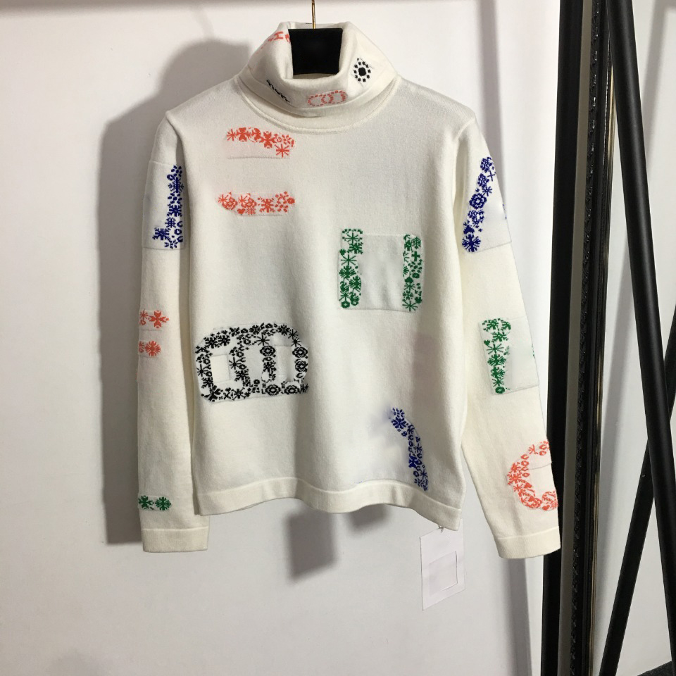 

white color Women's Sweaters new 21FW women sweatershirt winter Snowflake pattern high neck long sleeve bottoming shirtknitted coat  size, Pink