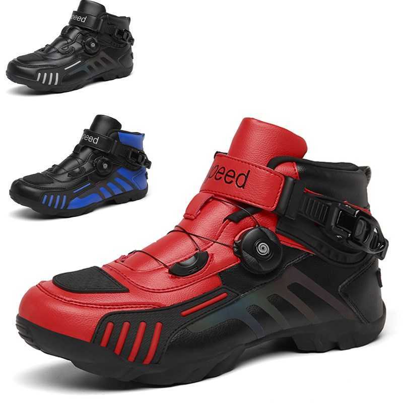 

Motorcycle Riding Shoes Men's Four Seasons Cross-country Motorcycle Boots Racing Travel Equipment, 2006 black red