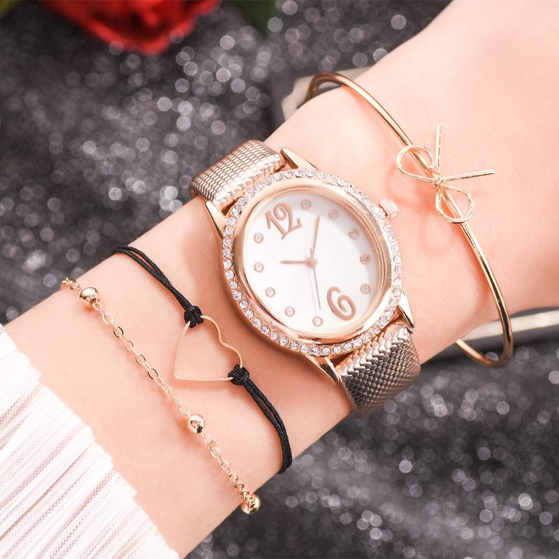 

Watches Women Ladies Quartz Watch Starry Sky Rose Gold Wrist Bracelet Suit Mesh Belt Crystal Horloge Reloj Wristwatches