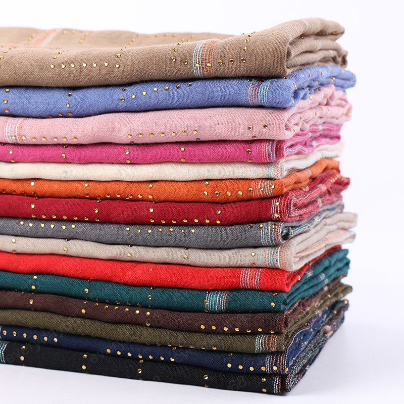 

Cotton geometric hijab scarf shimmer glitter shawls muslim fringed shawls wraps fashion headband scarves long pashmina 180*75cm