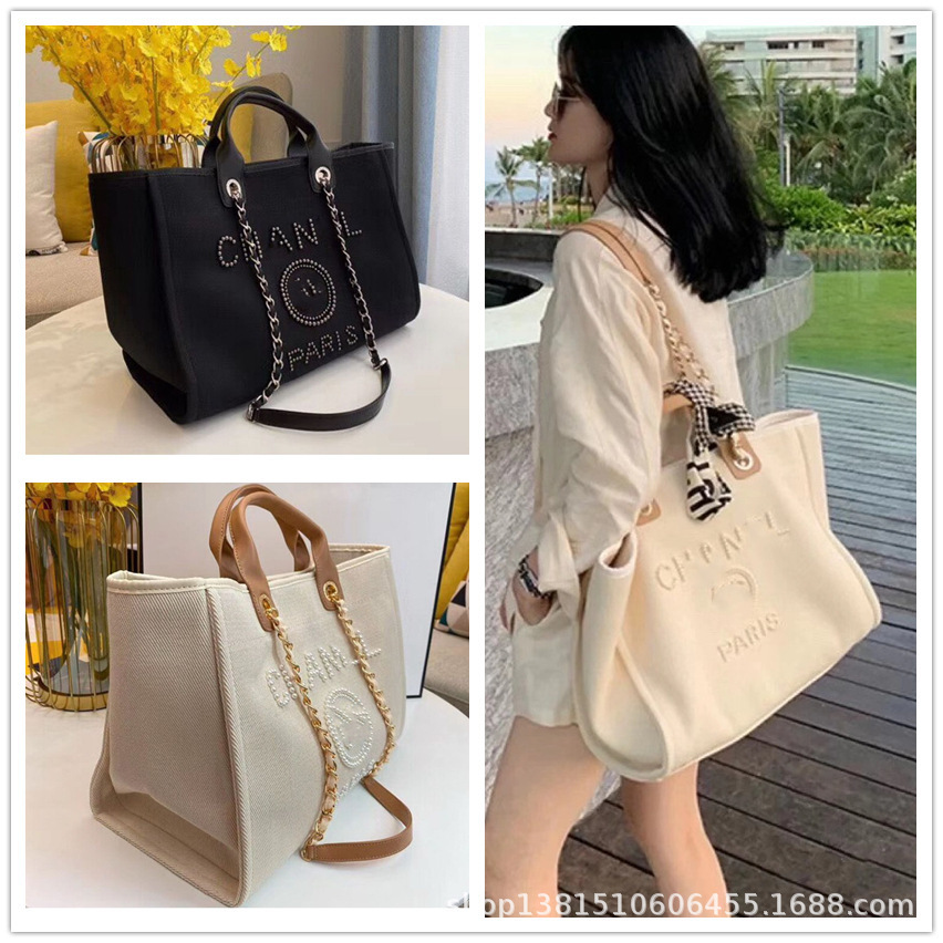 

Handbag C Small Bag Fragrance Tote Large Capacity One Shoulder Messenger Fragrant Treasure Lady Canvas Shopping, Black