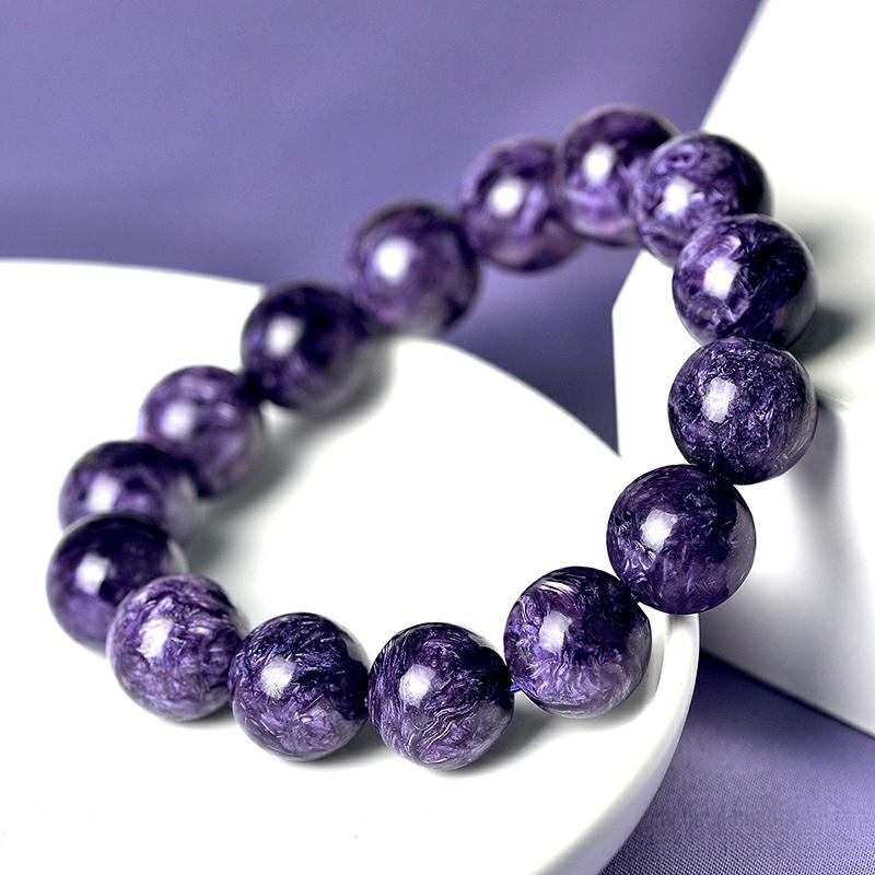 

Beaded, Strands Natural Charoite Bead Bracelet Amethyst Stone Crystal Men's And Women's Fashion Jewelry Single Circle