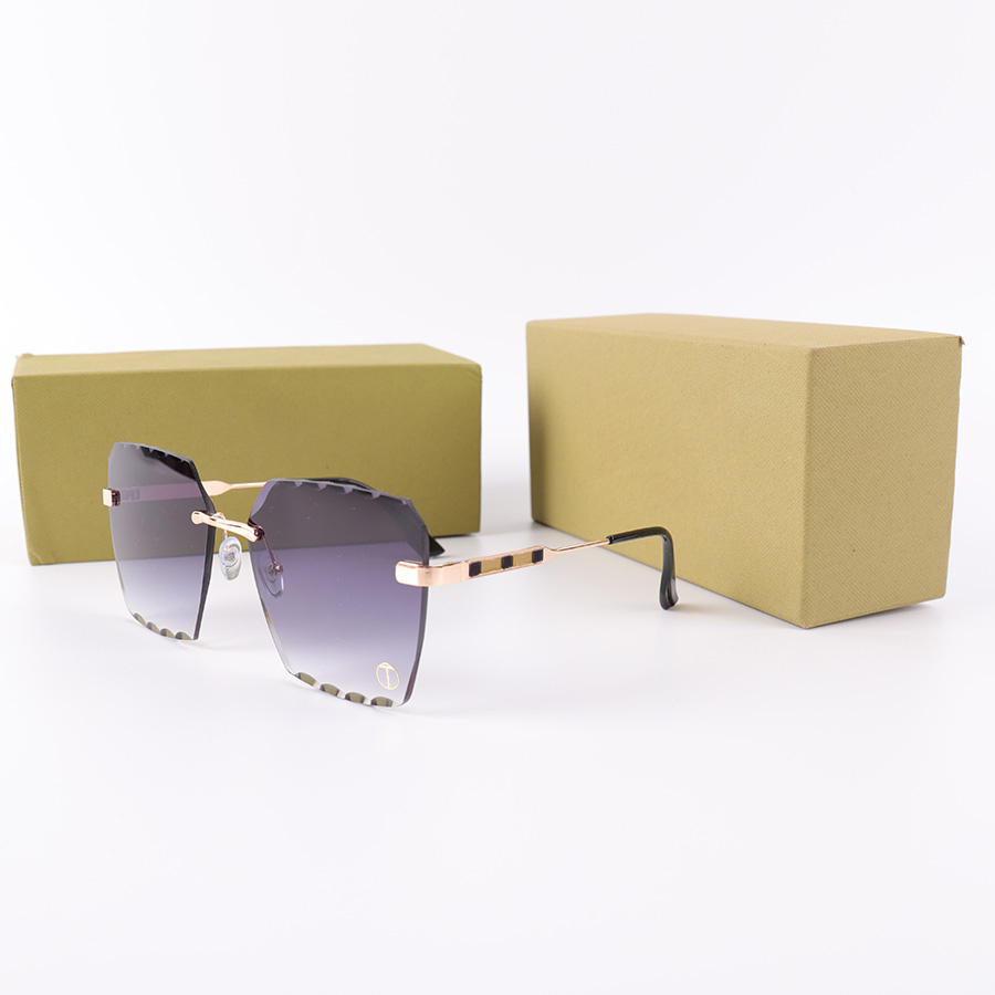 

Designer Sunglasses Fashion Eyewear Rectangle Wavy Frame beachwear casual for Man Woman Frameless 6 Color Top Quality