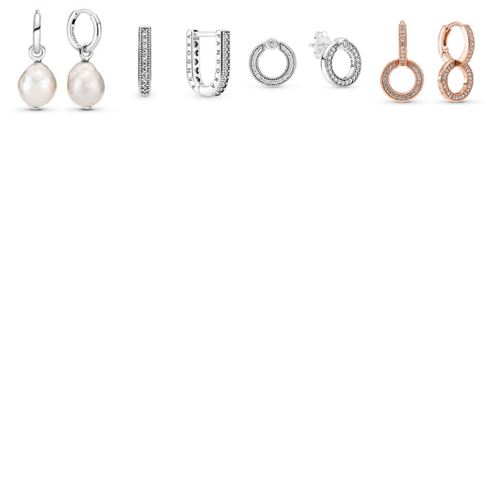 

2021 NEW 100% 925 Sterling Silver299426C01 299488C01 EarringsClear CZ STUDS Heart Ear Charm Pandora Beads Fit Original