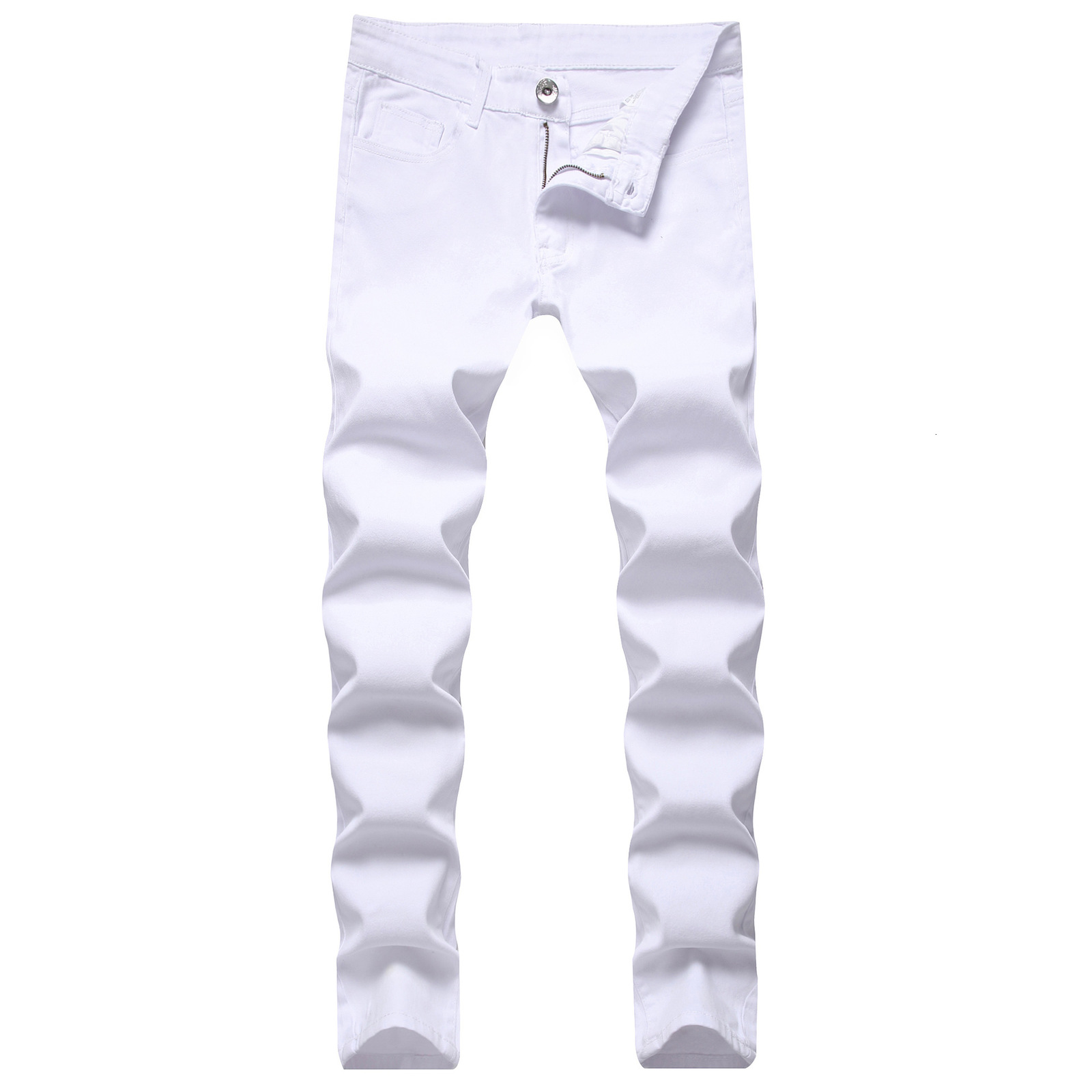 

New men's jeans slim feet casual black and white men's jeans fashion, Blue
