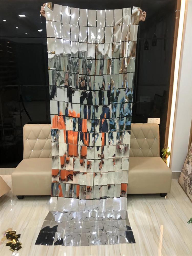 

Party Decoration Fast Delivery Wedding Stage Window Celebration Background Wall Shiny Sequin Curtain Mirror Hanging