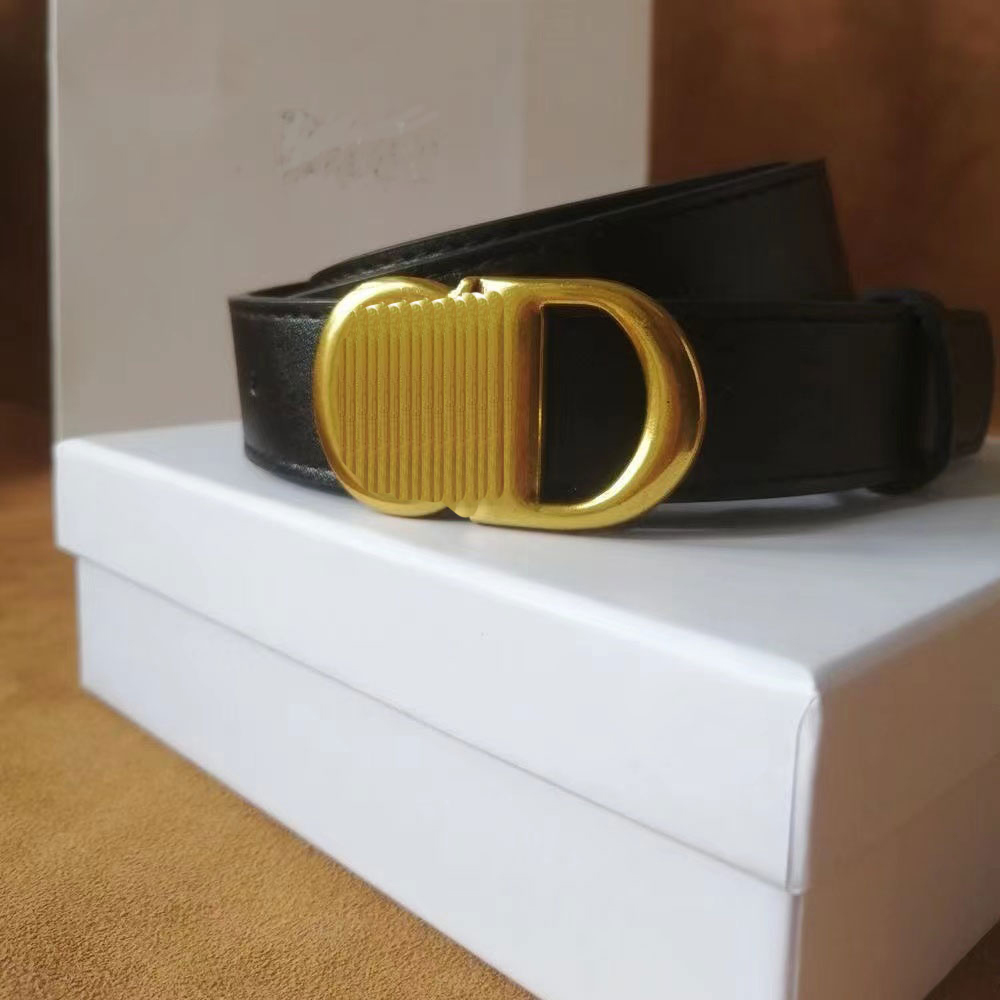 

Luxury men's designer belt women's belt ceiling double D brass buckle leather classic designer belt high quality cowhide width 2.0cm3.0cm 3.4cm with frame 4 styles, Black