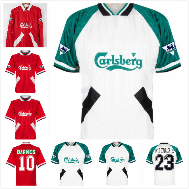 

1993 1995 Barnes Rush Clough Redknapp Fowler Stewart retro soccer jersey 93 94 95 Nicol McManaman vintage classic football shirt, Home jersey