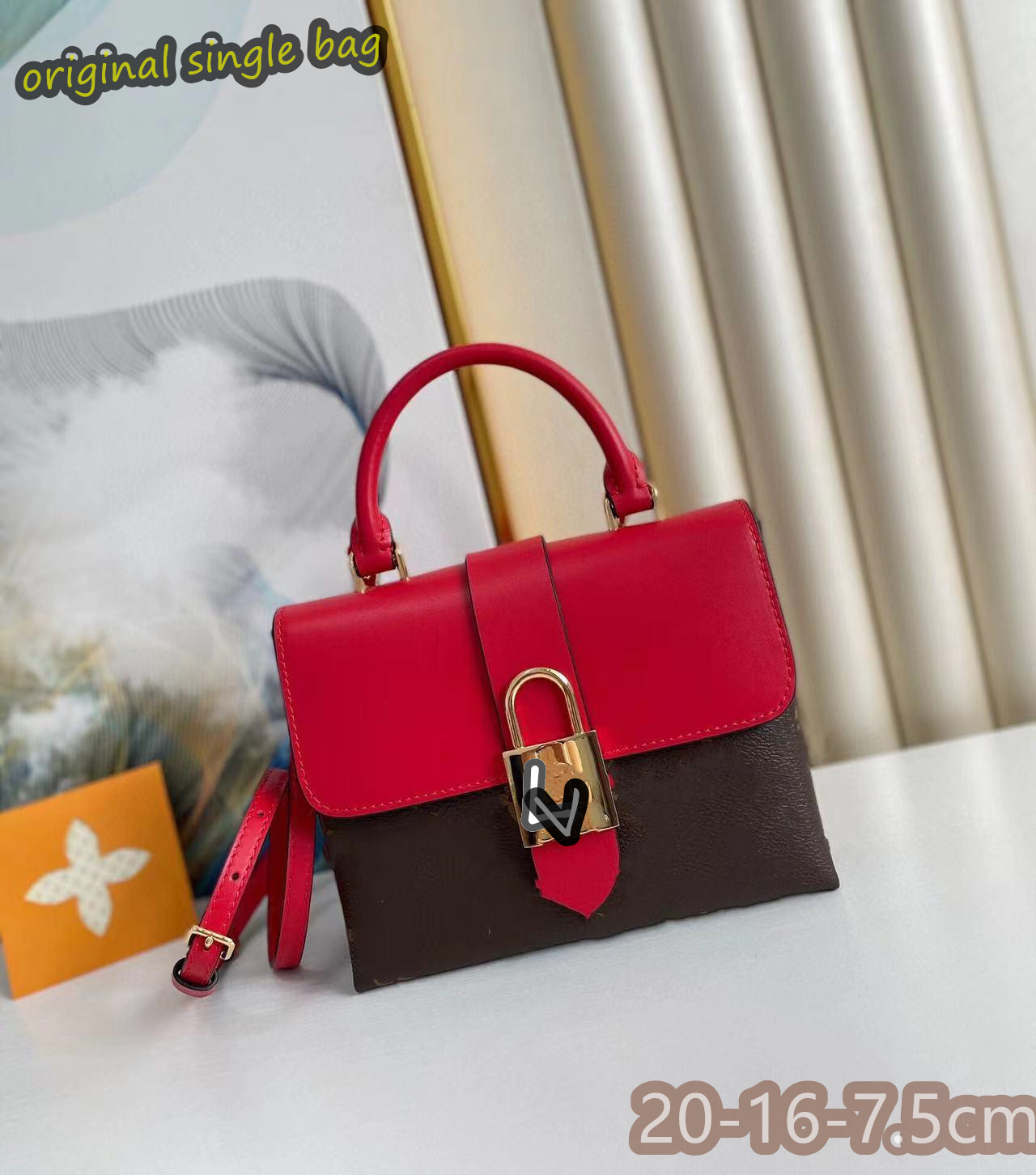 

7A+ Handbag Luxury Designer Pocket Classic Top quality Handbag Women's Fashion Shoulder bag Chain Print wallet 20-16-7.5cm cowhide canvas bags