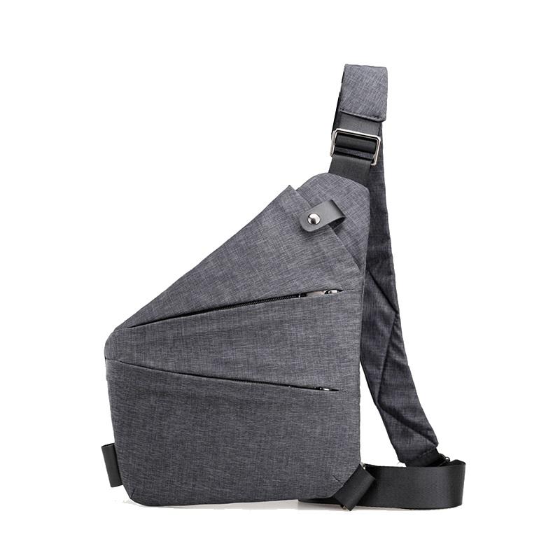 

School Bags KUYOMENS Man Thin Personal Pocket Bag Holster Tactical Shoulder Sling Vintage Crossbody Outdoor Zipper Anti-theft Chest, Gray