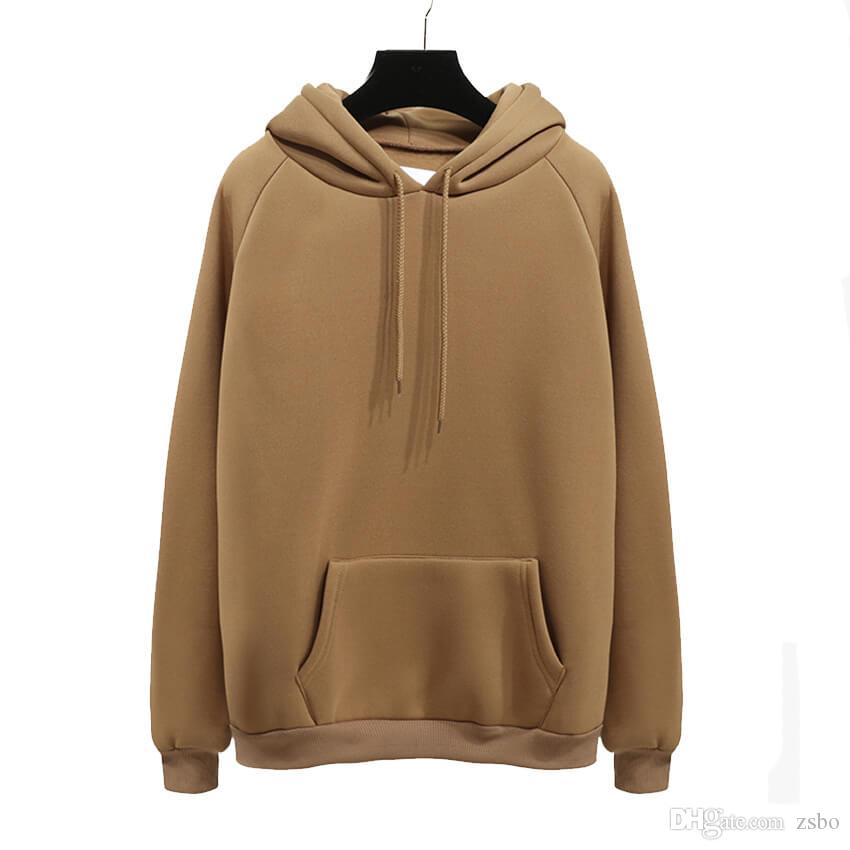 

QNPQYX winter Casual Fleece women Hoodies Sweatshirts long sleeve yellow girl Pullovers loose Hooded Female thick coat, Brown