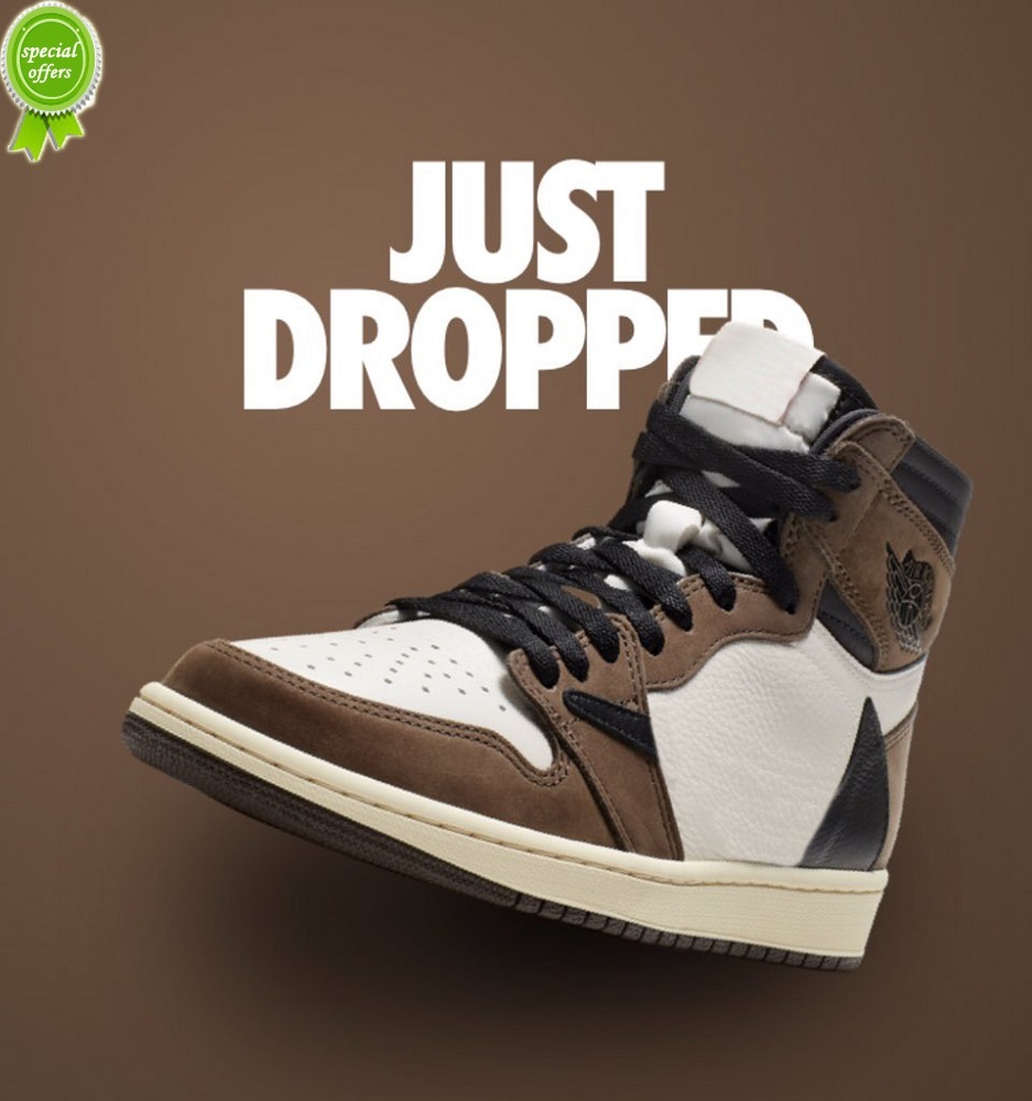 

2021 New Release Travis Scott X 1S High OG TS SP 1 MENS Low Outdoor Shoes Sail Dark Mocha University Zapatos Sneakers CD4487-100 US7-13