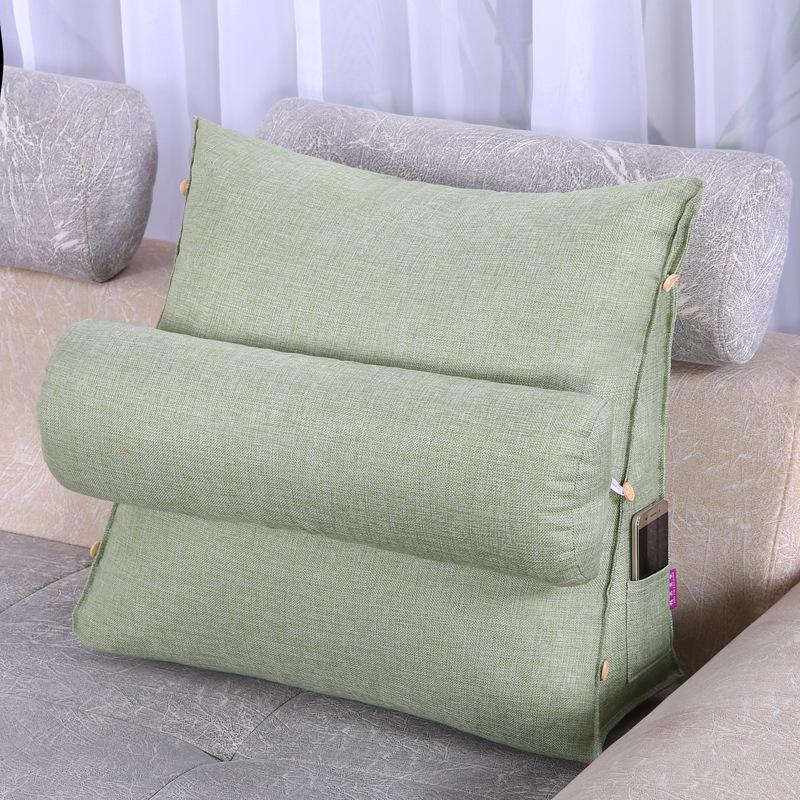 

Cushion/Decorative Pillow Simple Solid Color Backrest With Phone Pocket Adjustable Foldable Support Waist Legs Cushion Home Decor, Pink