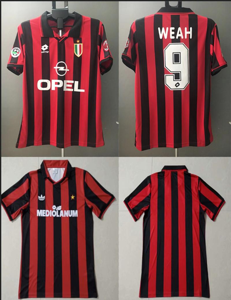 

89 1997 1998 Retro AC Milan Soccer Jersey Vinatge GULLIT PIRLO VAN BASTEN BECKHAM SHEVCHENKO SAVICEVIC WEAH Football Shirt, Black;yellow