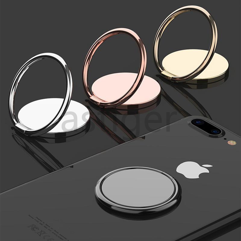 

2021 mobile cell phone grip ring holder luxury metal universal 360 degree rotation finger socket magnetic car bracket stand accessories