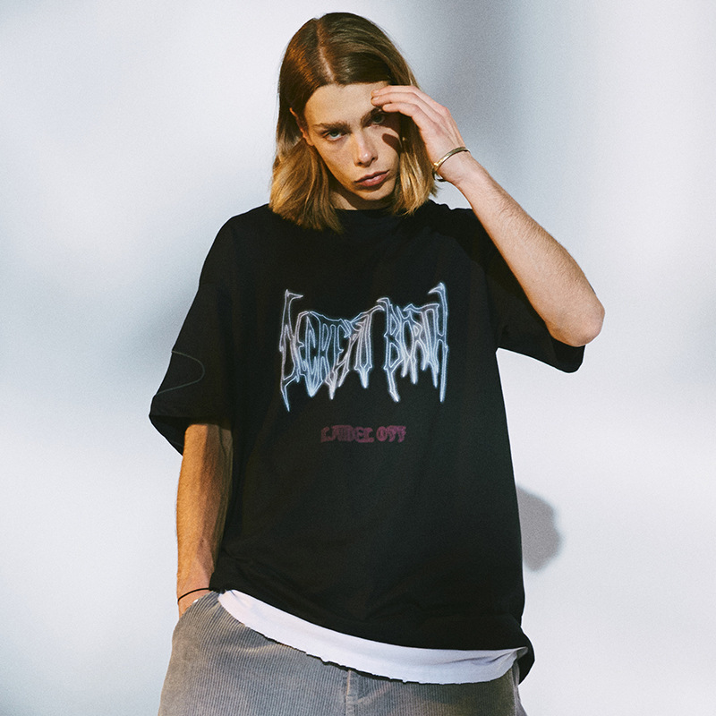 

wxwovdy menswear 2021 summer new fashion brand neutral loose t-shirt hip hop casual half sve tee backing short sve men, White;black